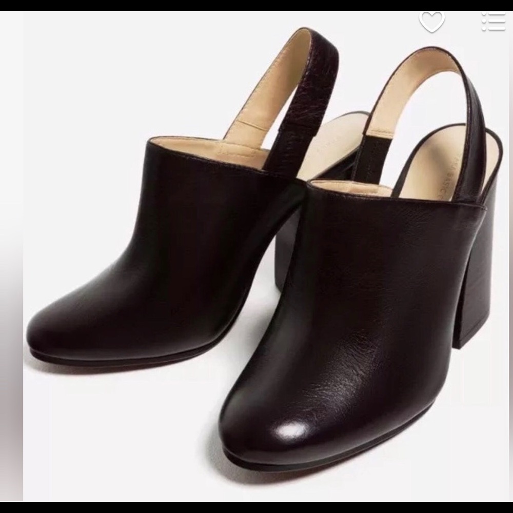 Zara Leather Slingback Heel Size 9 EUR 40 New !!!